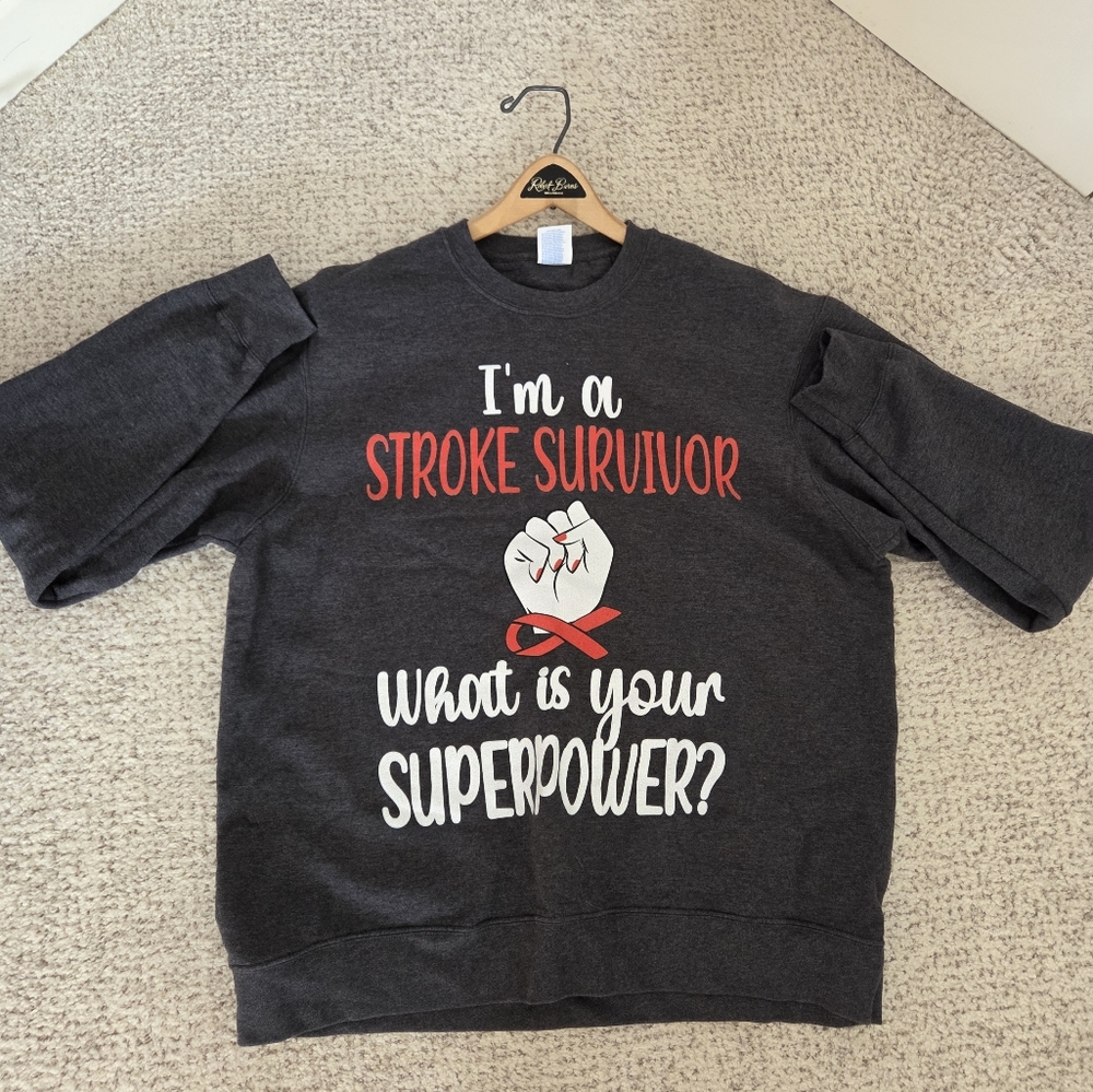 Dark Grey Mens Stroke Survivor Shirt (L)